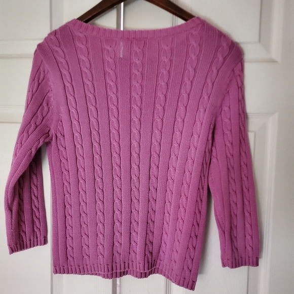 Talbots Cable Knit Sweater Petite - Picture 4 of 5